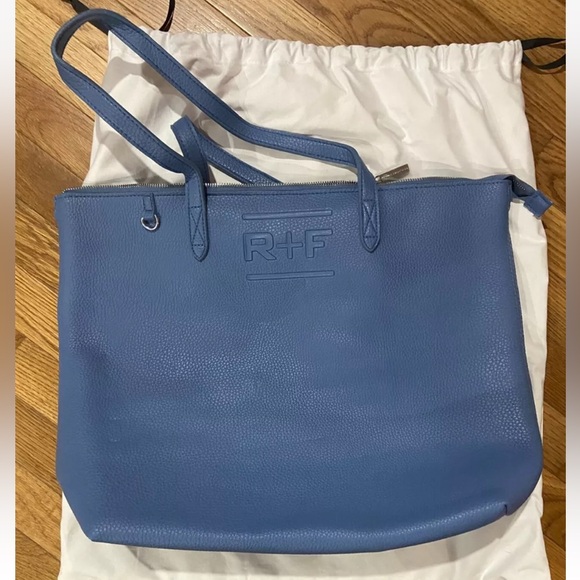 Rodan and Fields Blue Leather Tote Bag - Picture 1 of 9